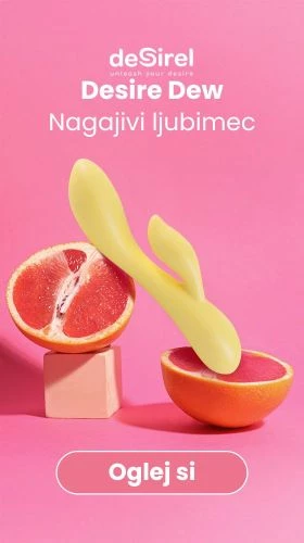 Desirel Desire Dew - pametni vibrator z ročajem za draženje klitorisa (rumen) - Lovesexshop.si sex shop