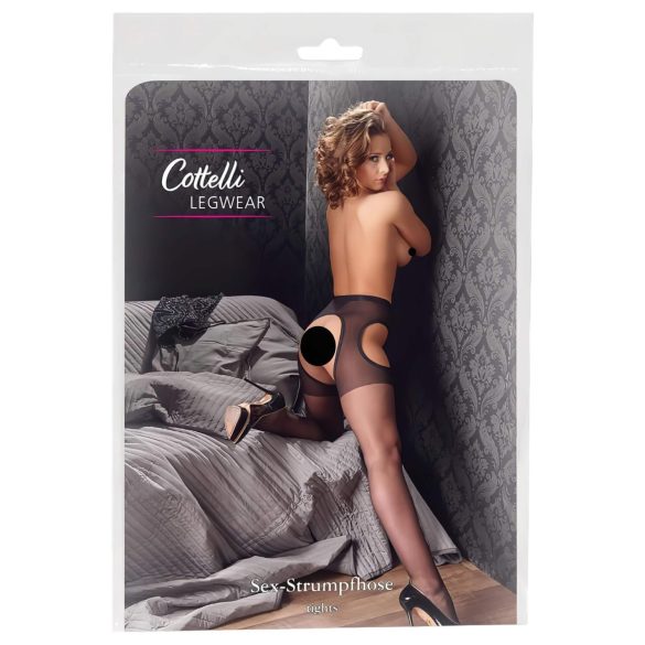 Cottelli - Seksualne nogavice (črne) - L/XL