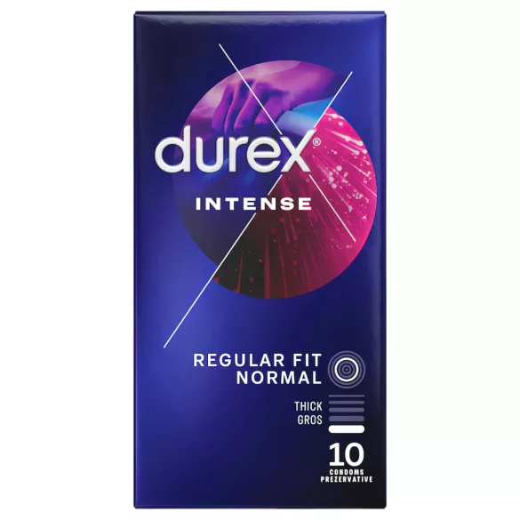 Durex Intense - kondomi z rebrasto in pikasto teksturo - 10 kos