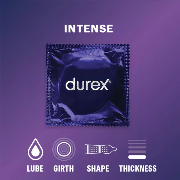 Durex Intense - kondomi z rebrasto in pikasto teksturo - 10 kos