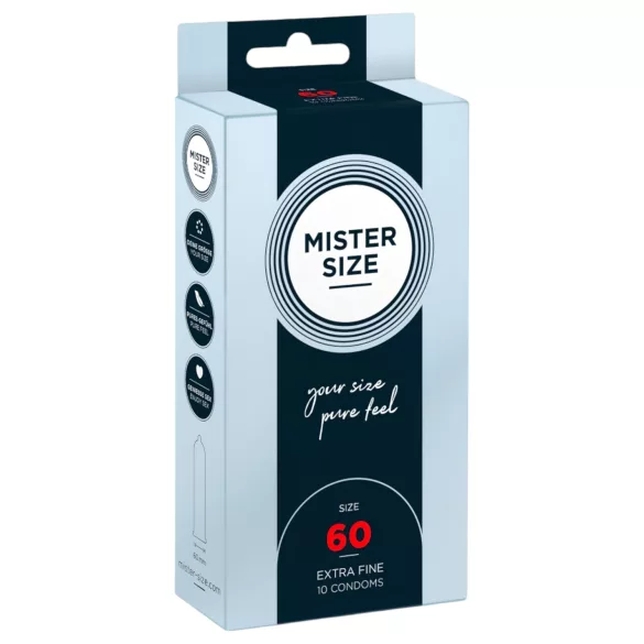 Mister Size - kondom za penis 60 mm - ultra tanek - 10 kosov