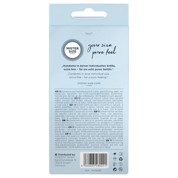 Mister Size - tanek kondom - 69 mm - 10 kos