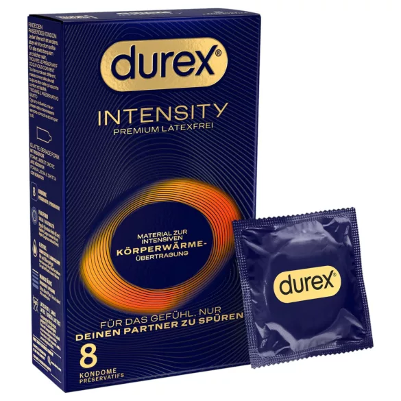 Durex Intensity - tanek kondom - brez lateksa - 8 kos