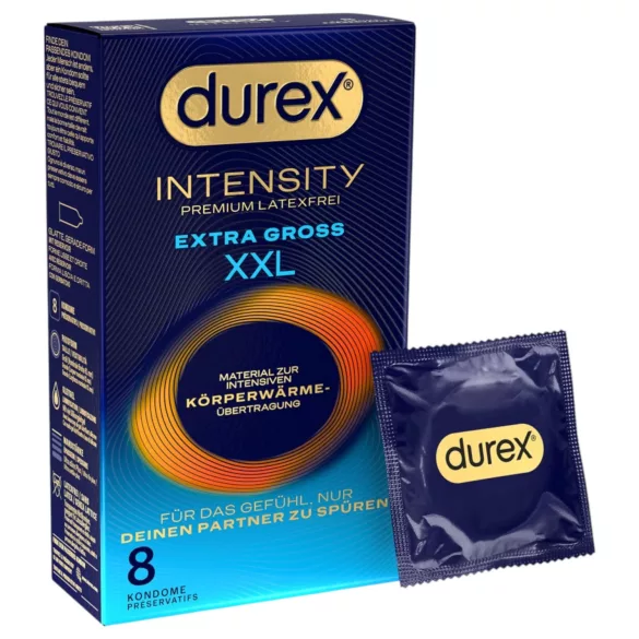 Durex Intensity XXL - kondomi brez lateksa - 8 kos