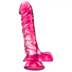 B Yours Basic 8 - realistični dildo s testisi - 23cm - roza