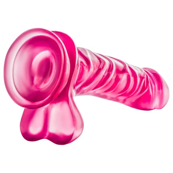B Yours Basic 8 - realistični dildo s testisi - 23cm - roza