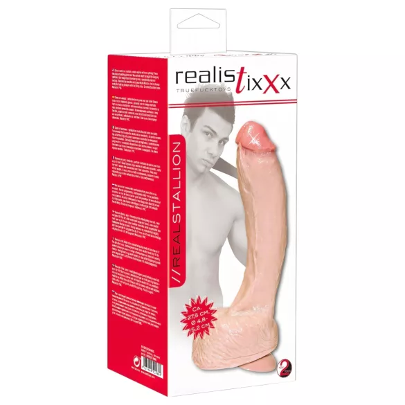 realistixxx - dildo za analni seks - velik XXL - naravna barva