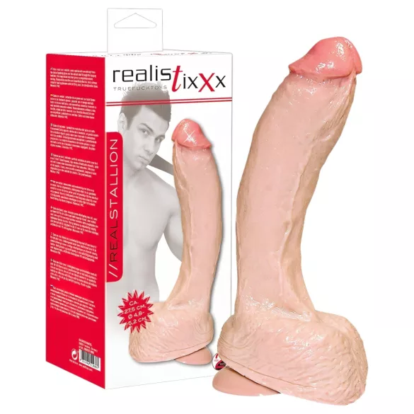 realistixxx - dildo za analni seks - velik XXL - naravna barva
