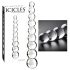 Icicles No. 2 - stekleni dildo z reliefnimi kroglami - prozoren