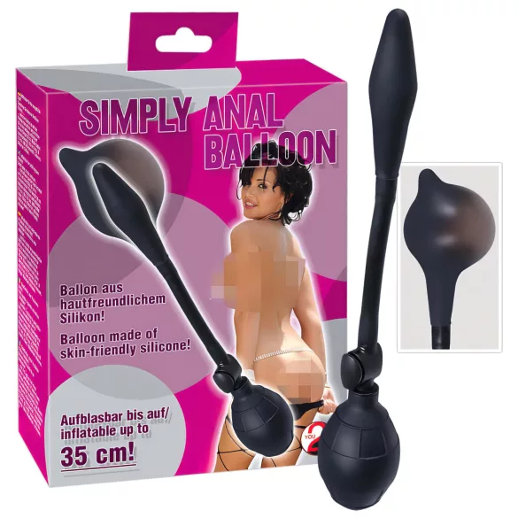 You2Toys - napihljiv analni dildo - črn