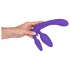 You2Toys - Triple, pripenljiv dildo brez pasu (vijoličen)