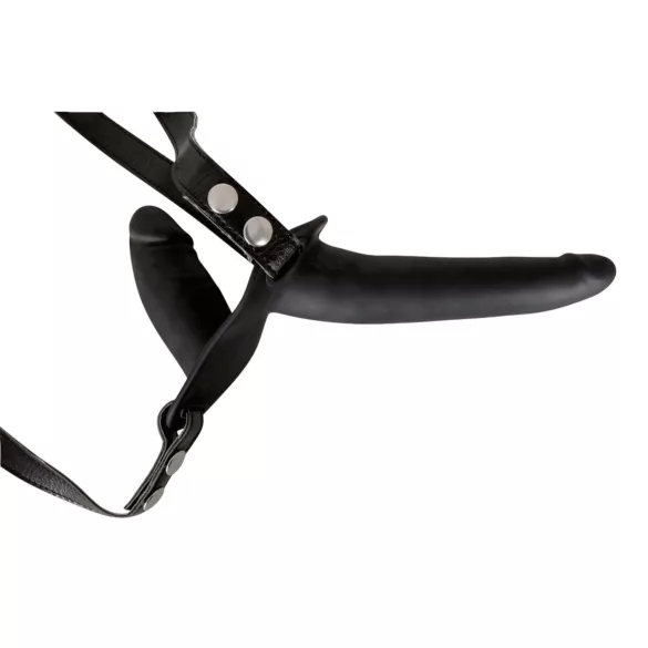 You2Toys - Nastavljiv silikonski strap-on dildo duo - črn