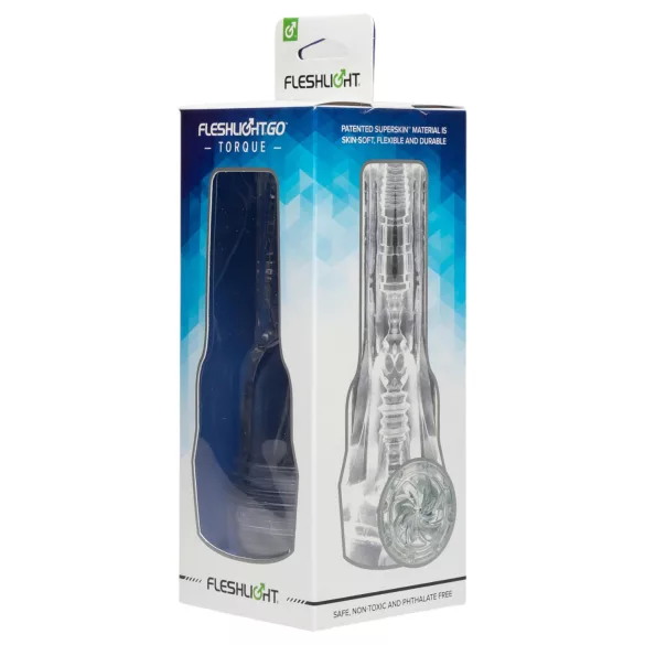 Fleshlight GO Torque - kompaktna masturbator vagina - prozorna