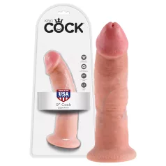 King Cock - realistični dildo z priseskom - 23 cm - natur