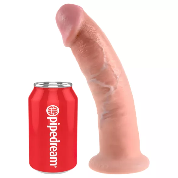 King Cock - realistični dildo z priseskom - 23 cm - natur