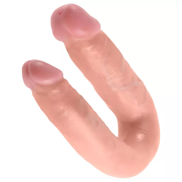 King Cock - dvojni dildo - srednja velikost - naravna barva