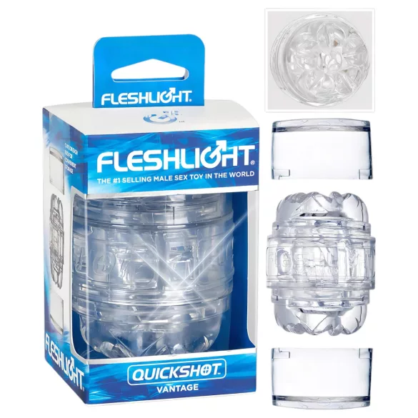 Fleshlight Quickshot Vantage - kompakt moški masturbator - prozoren