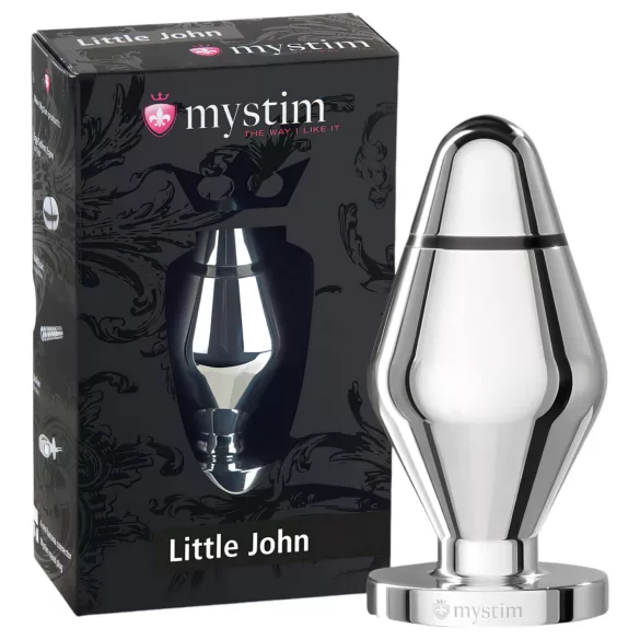 mystim - elektro analni čep - majhen - srebrn
