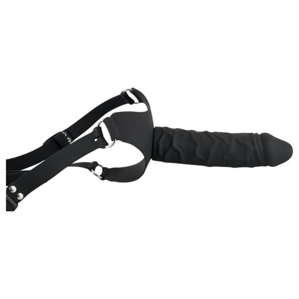 You2Toys - silikonski strap-on dildo - črn