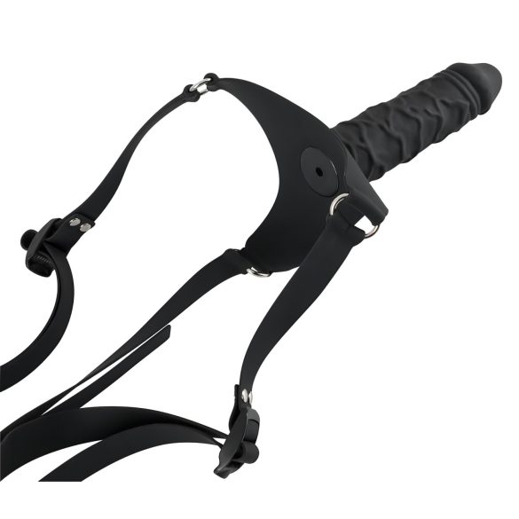 You2Toys - silikonski strap-on dildo - črn