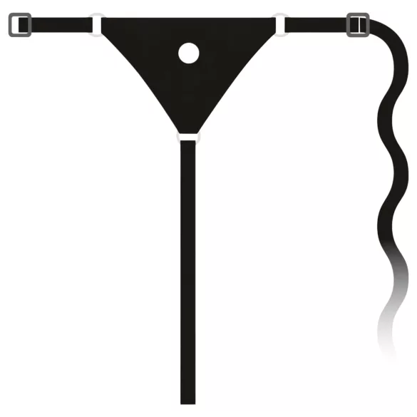You2Toys - silikonski strap-on dildo - črn