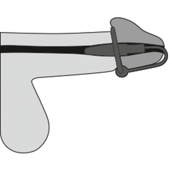 Penisplug - silikonski obroček z uretralnim stožcem (vijolično-srebrni)