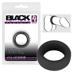   Black Velvet - obroček za penis z debelimi stenami (2,6 cm) - črn