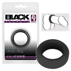   Black Velvet - obroček za penis z debelimi stenami (3,2 cm) - črn