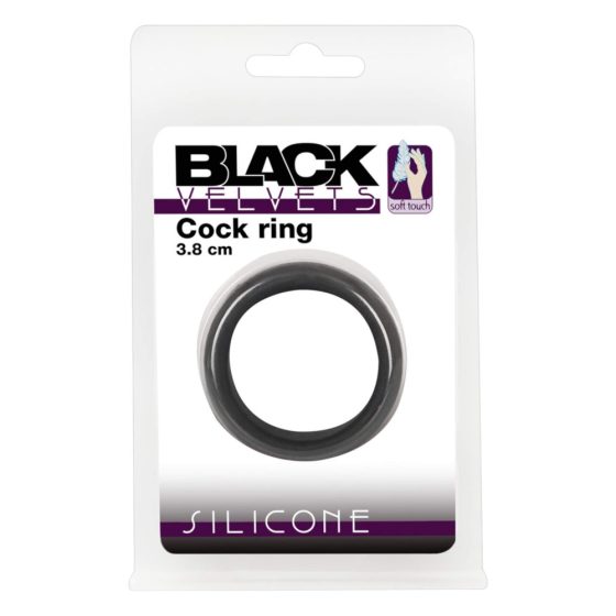 Black Velvet - obroček za penis z debelimi stenami (3,8 cm) - črn