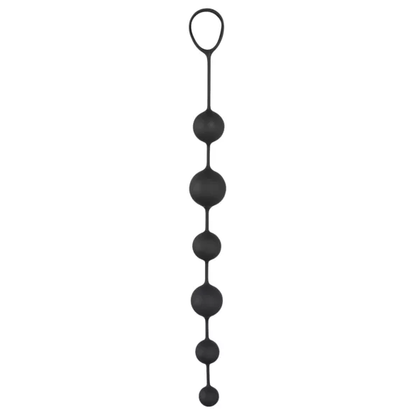 Black Velvets - analni dildo z 6 kroglicami - črn