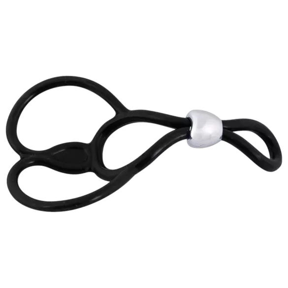 You2Toys - nastavljiv penisni in testisni obroč Tripla - črna