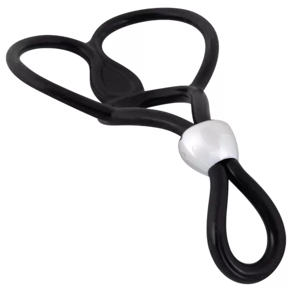 You2Toys - nastavljiv penisni in testisni obroč Tripla - črna
