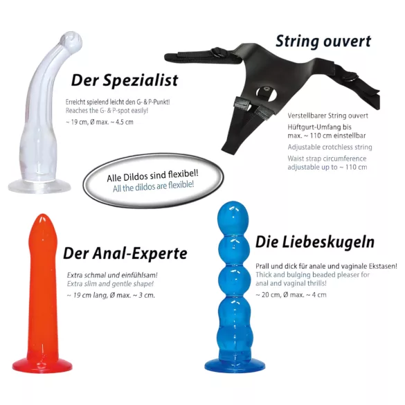 You2Toys - Set za pripenjanje s penisom - barvni
