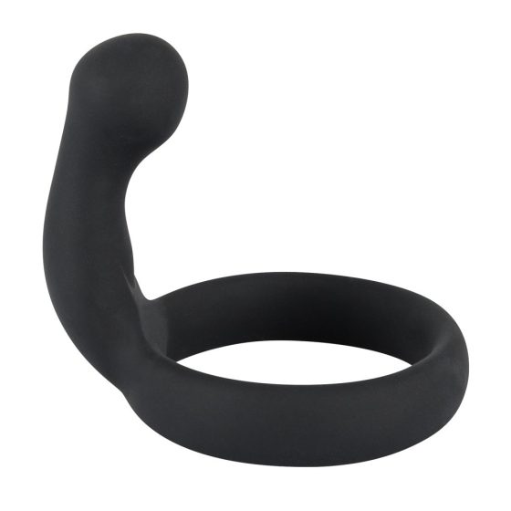 Črni žametni obroček za penis s stimulatorjem ovir (črn)