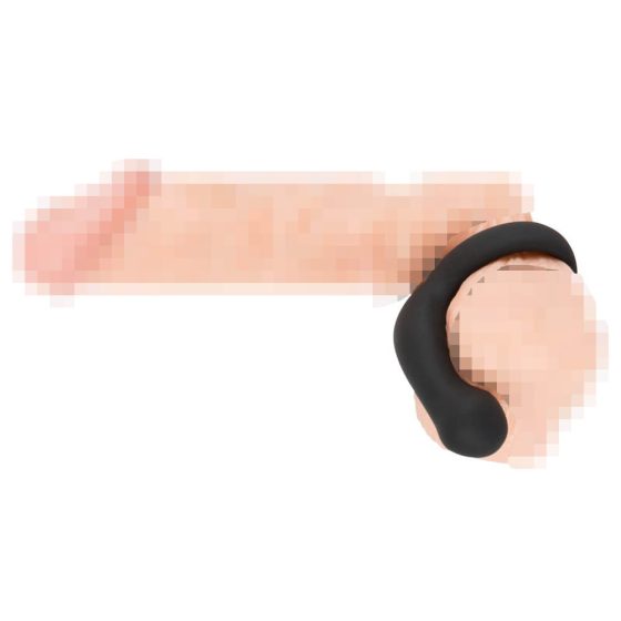 Črni žametni obroček za penis s stimulatorjem ovir (črn)