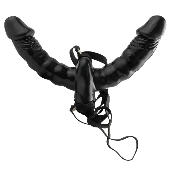 Fetish - dvojni nastavljiv vibrator - črna
