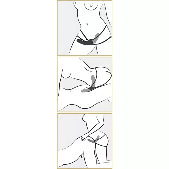 Fetish - dvojni nastavljiv vibrator - črna