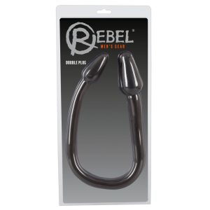 Rebel Double Plug - analni dildo z dvojnim stožcem (črn)