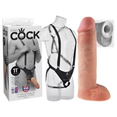 King Cock - Strap-on dildo s pasom - votlo, 28 cm