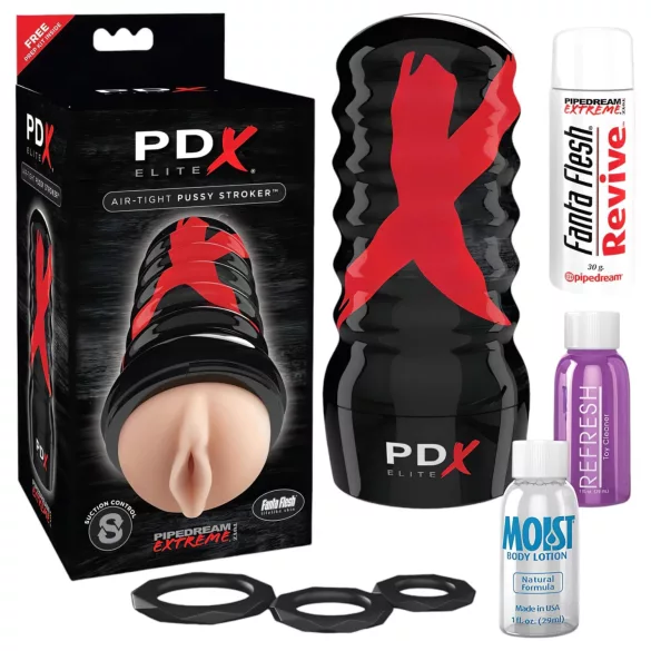 PDX Elite - masturbator s sesanjem - realistična vagina - naravna barva
