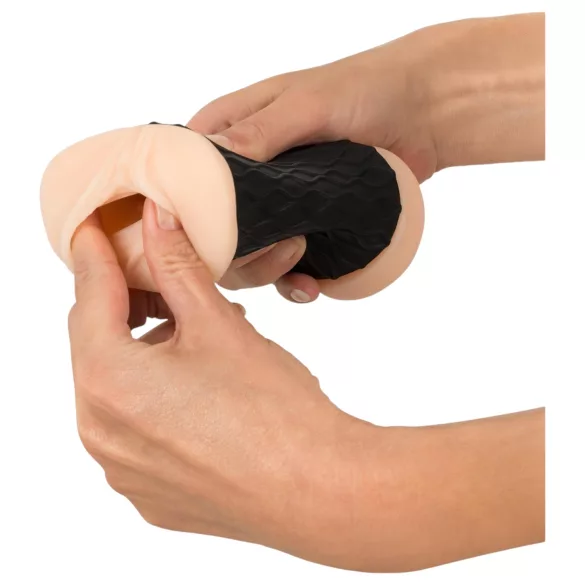 Nature Skin - masturbator vagina in anus - naravna barva/črna