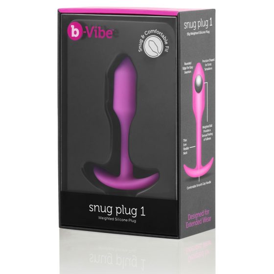 / b-vibe Snug Plug 1 - analni dildo z notranjo utežjo (55 g) - roza