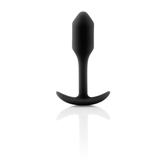 b-vibe Snug Plug 1 - analni dildo z notranjo utežjo (55g) - črn
