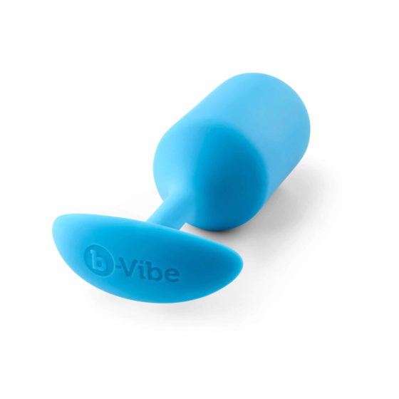 b-vibe Snug Plug 3 - analni dildo z dvojno kroglico (180g) - modri