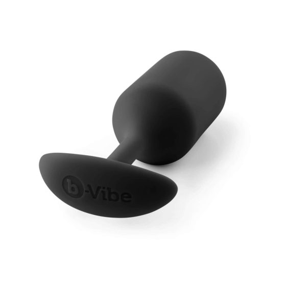b-vibe Snug Plug 3 - analni dildo z dvojno kroglico (180g) - črn