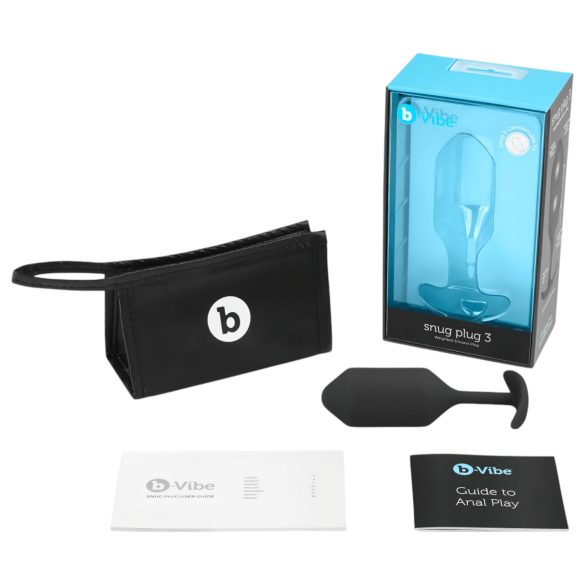 b-vibe - analni čep z dvema kroglicama - 180g - črna