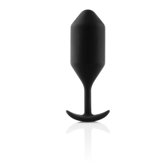 b-vibe Snug Plug 4 - analni dildo z dvojno kroglico (257g) - črn