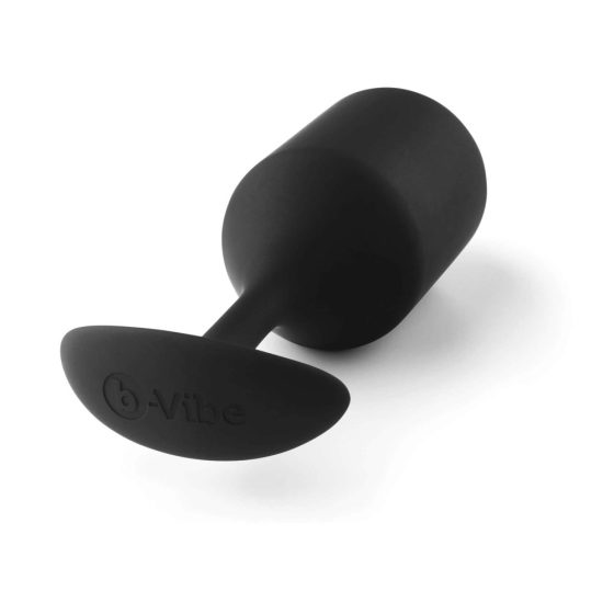 b-vibe Snug Plug 4 - analni dildo z dvojno kroglico (257g) - črn