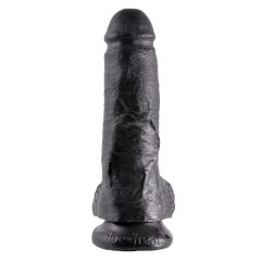 King Cock 8 dildo s testisi (20 cm) - črn
