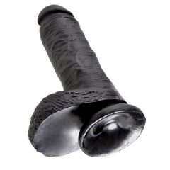 King Cock 8 dildo s testisi (20 cm) - črn